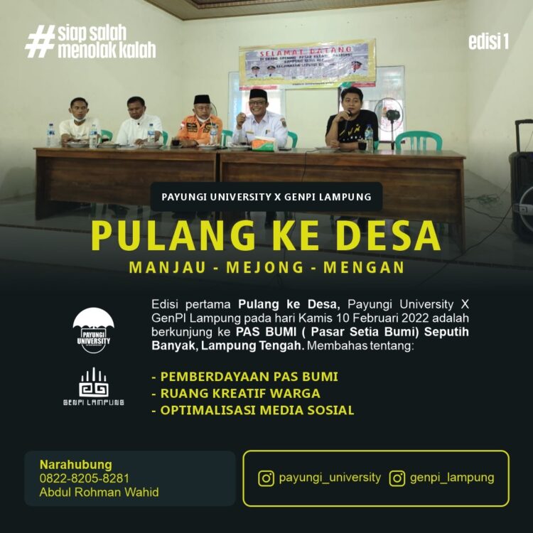 “Pulang ke Desa” Komitmen GenPI Lampung dan Payungi University Bangun Ekonomi Desa